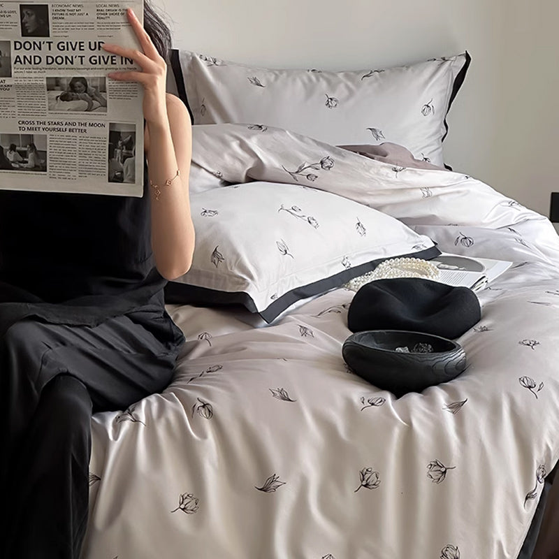 2color luster flower bedlinen set