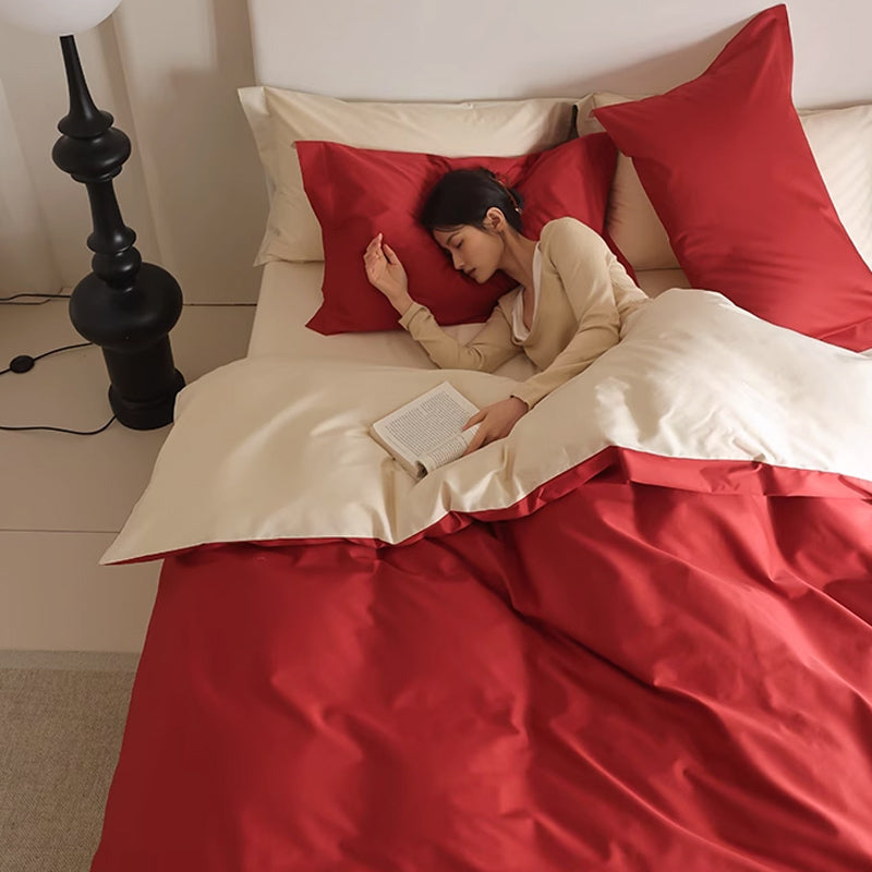 6color simple cotton bedlinen set