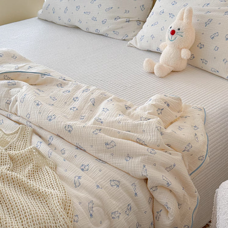 8design cotton gauze quilt & pillow sheets set