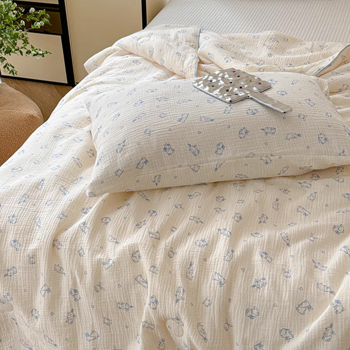 8design cotton gauze quilt & pillow sheets set