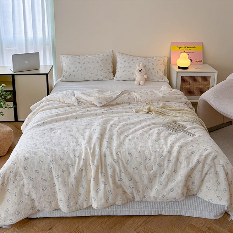 8design cotton gauze quilt & pillow sheets set