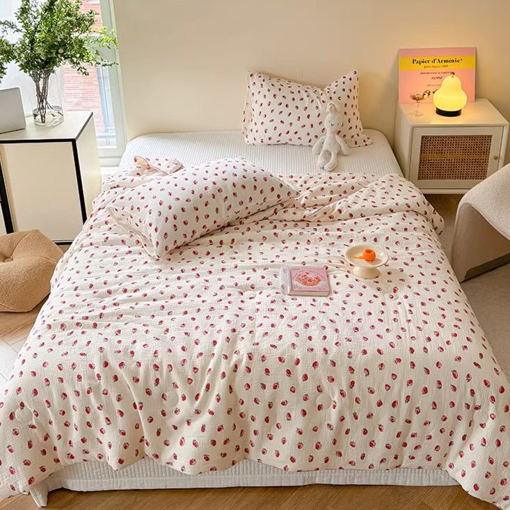 8design cotton gauze quilt & pillow sheets set