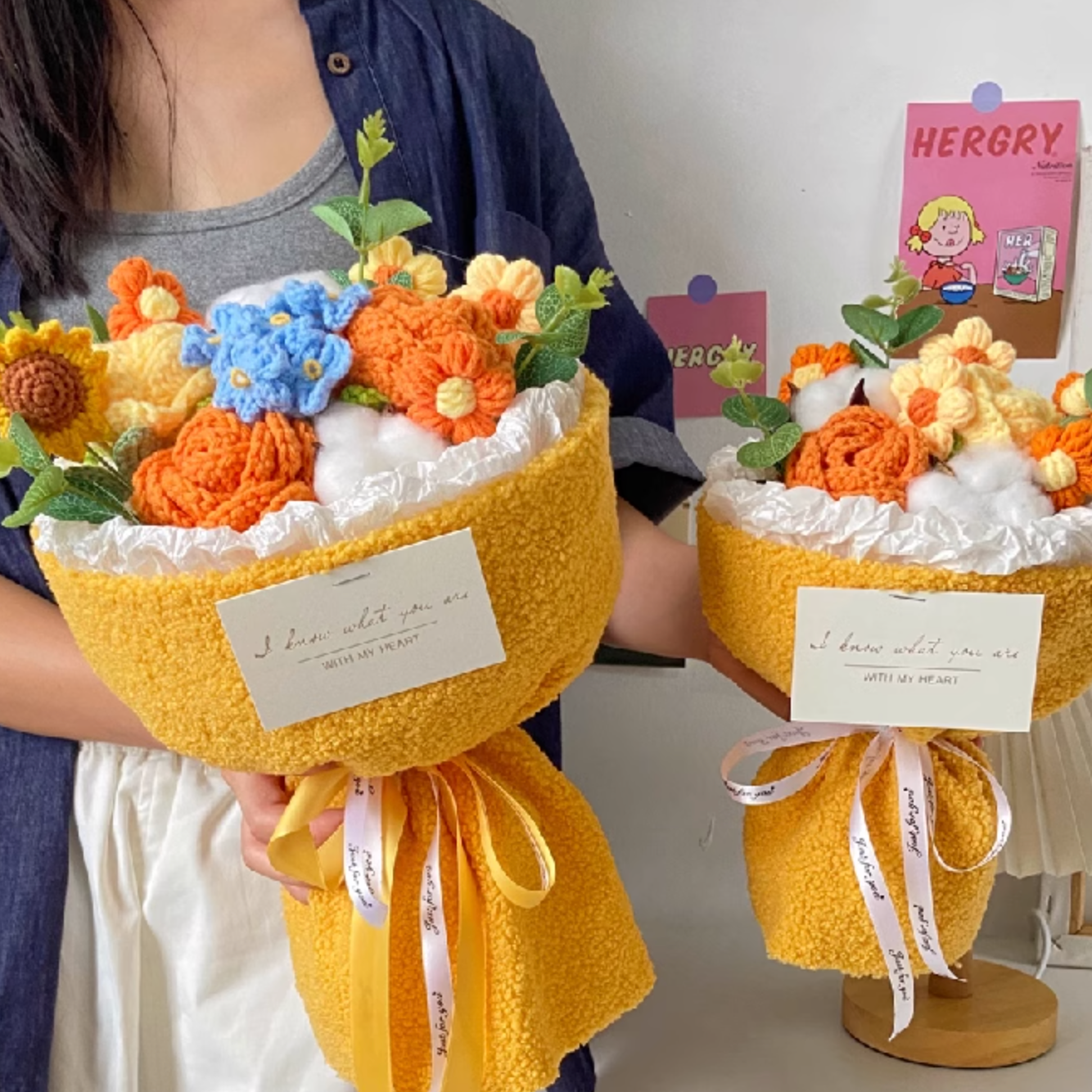 【即納】2color wool flower bouquet