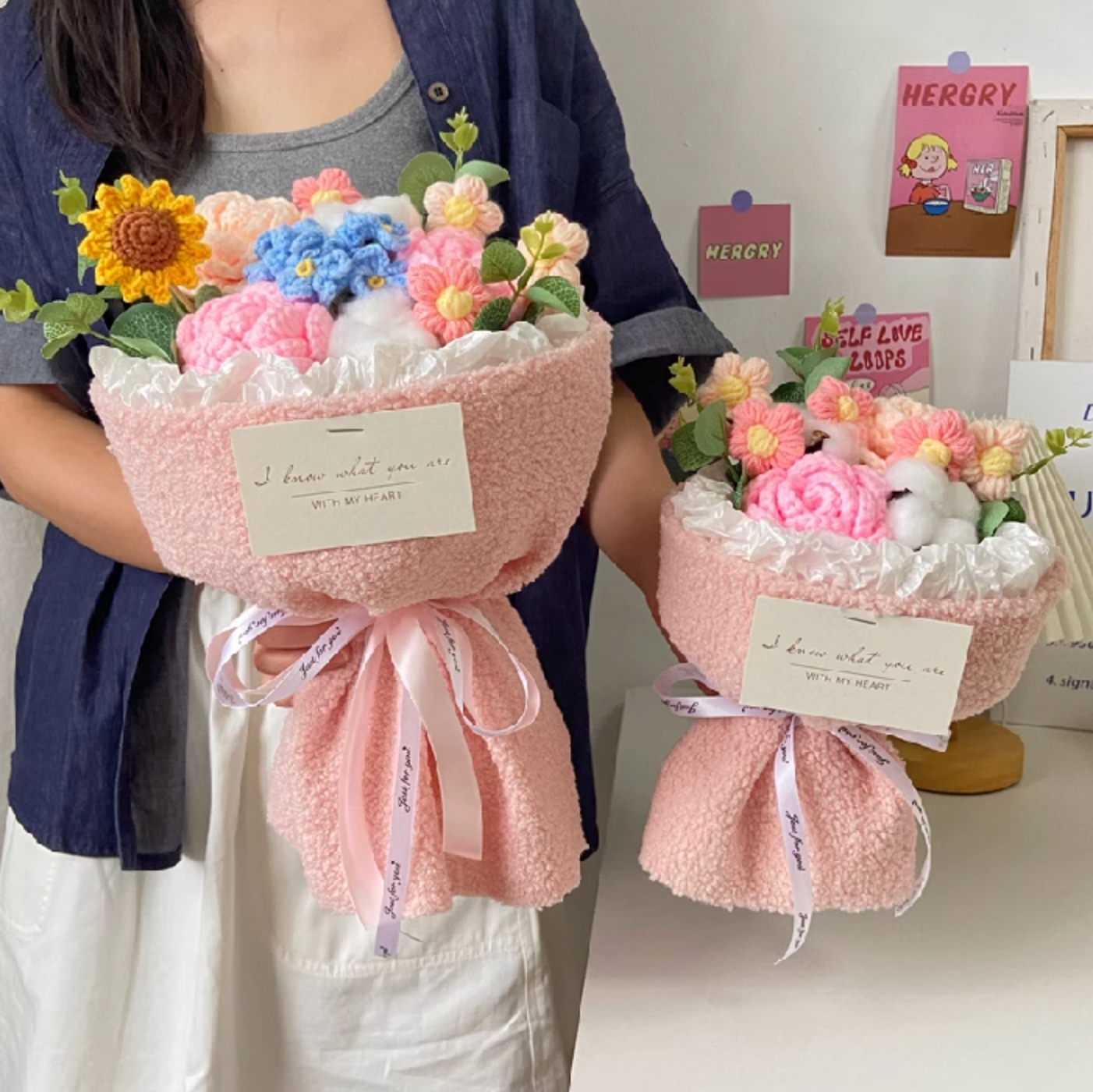 【即納】2color wool flower bouquet
