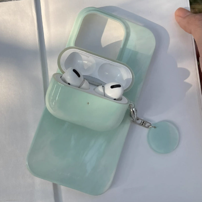 milky green Airpods case