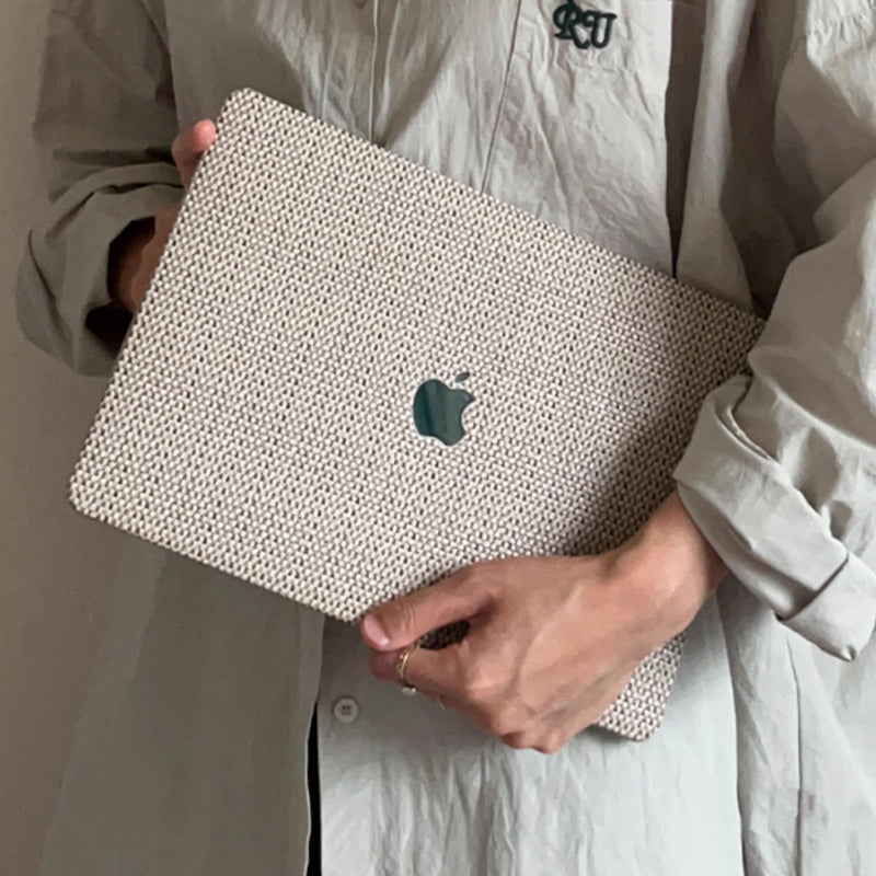 knit style leather Mac book case