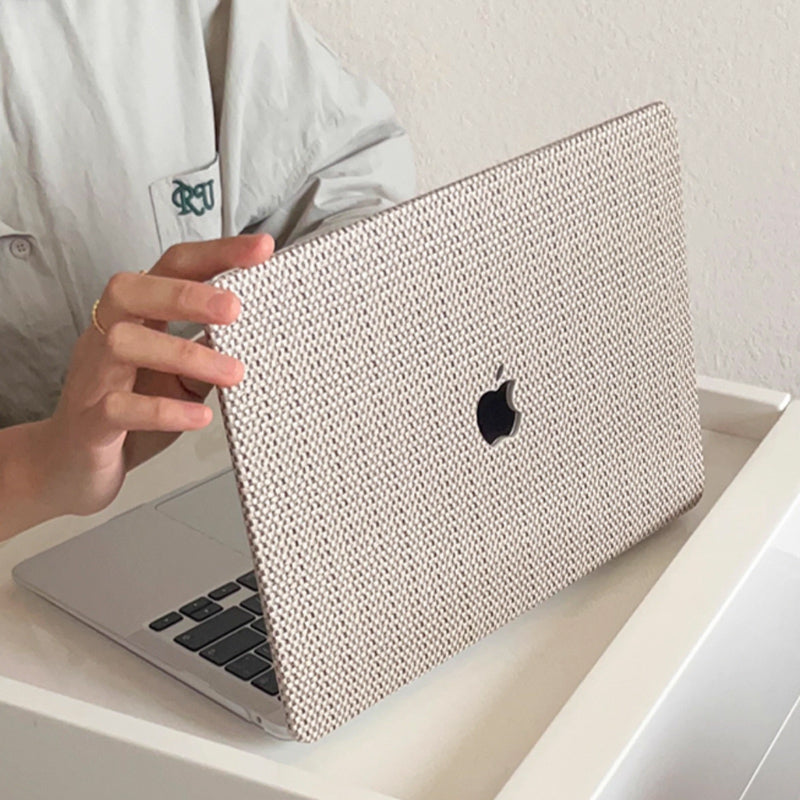 knit style leather Mac book case