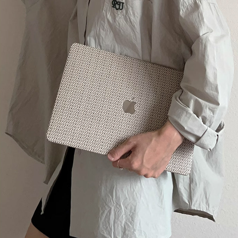 knit style leather Mac book case