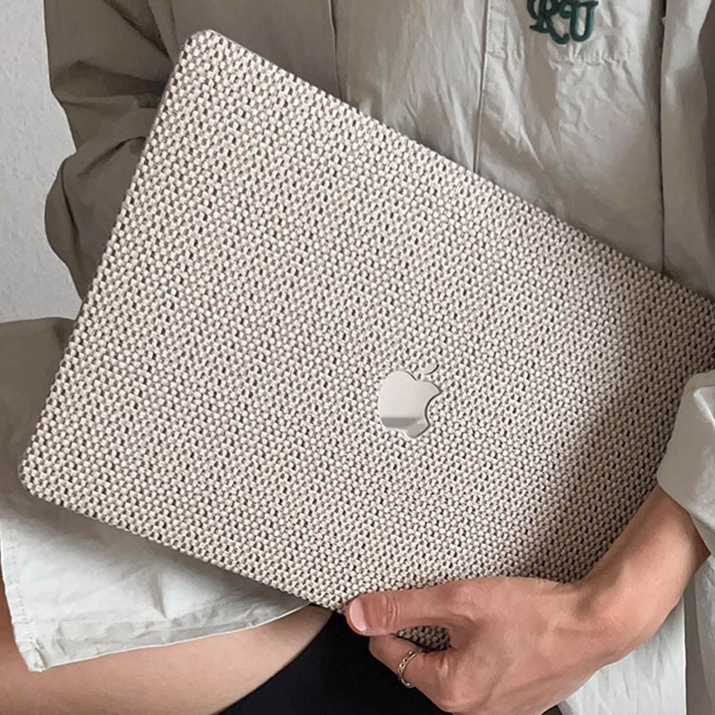 knit style leather Mac book case