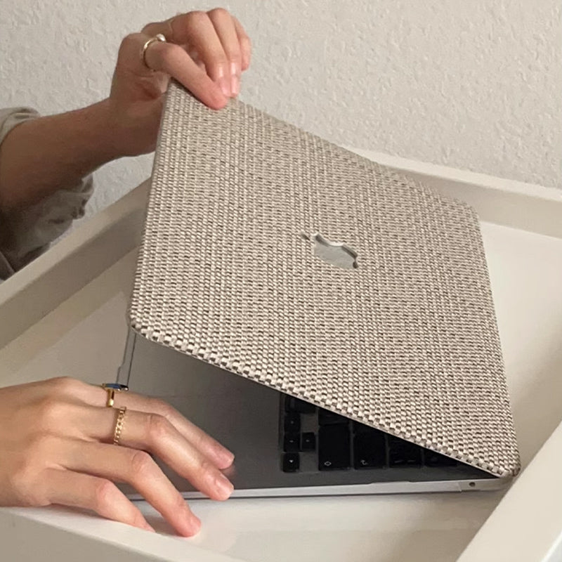 knit style leather Mac book case