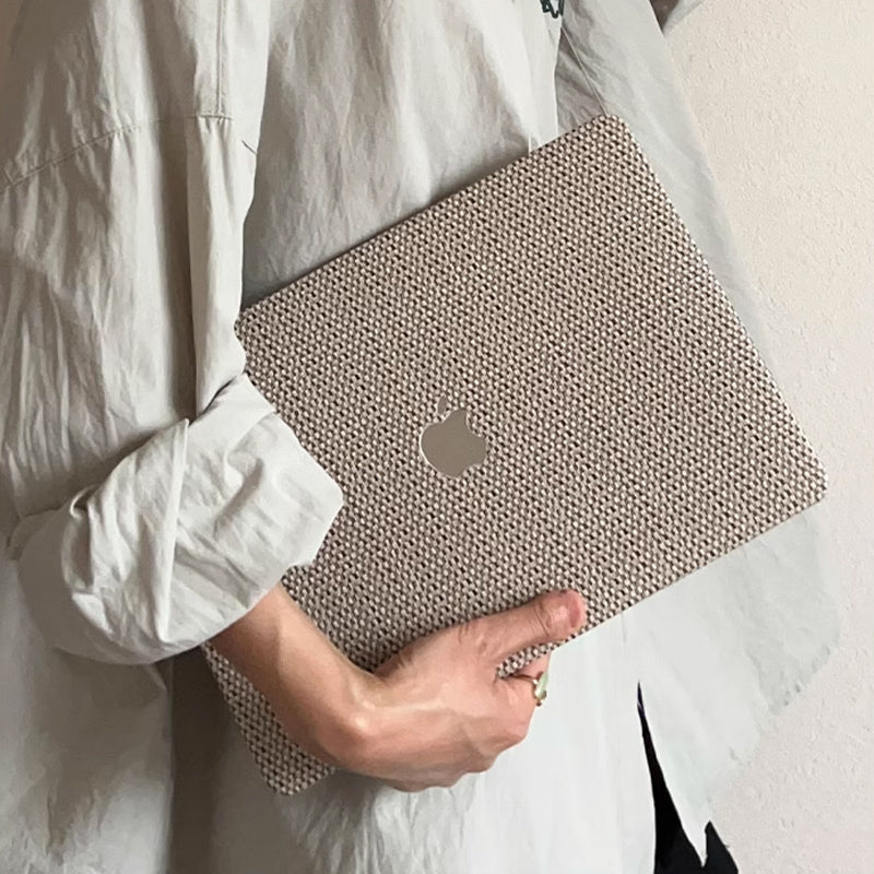 knit style leather Mac book case