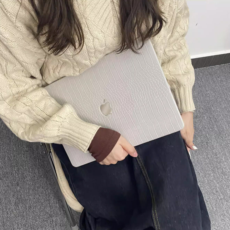 crocodile style leather Mac book case