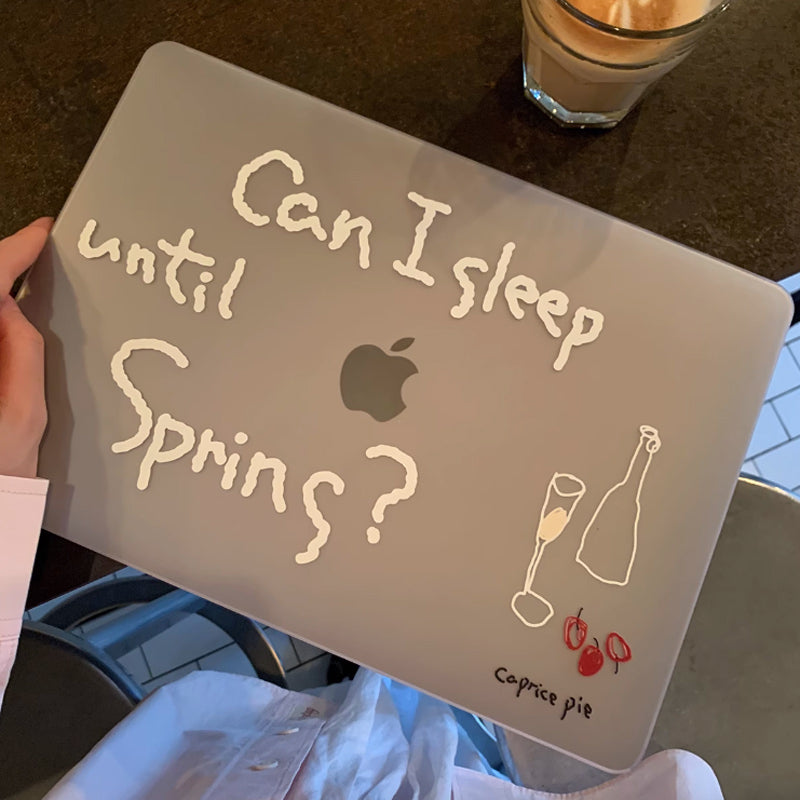 handwritten wine Mac book case