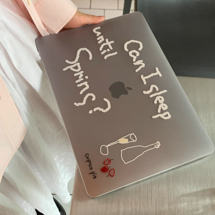 handwritten wine Mac book case