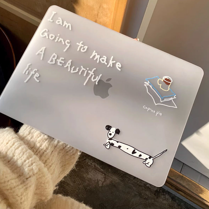 handwritten dog Mac book case