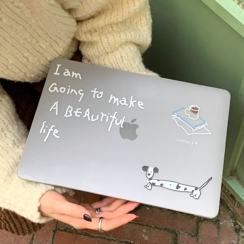handwritten dog Mac book case