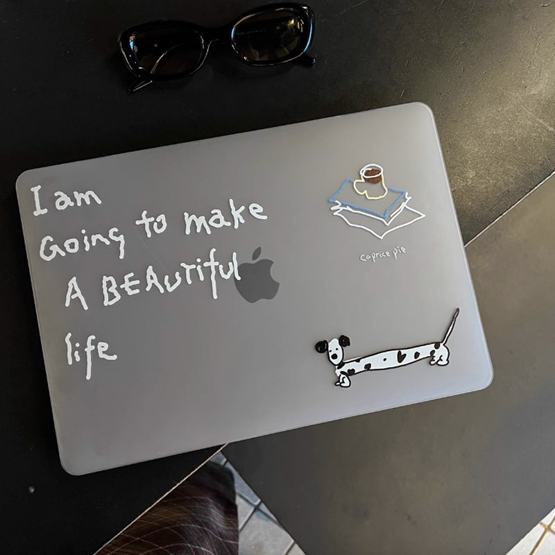 handwritten dog Mac book case