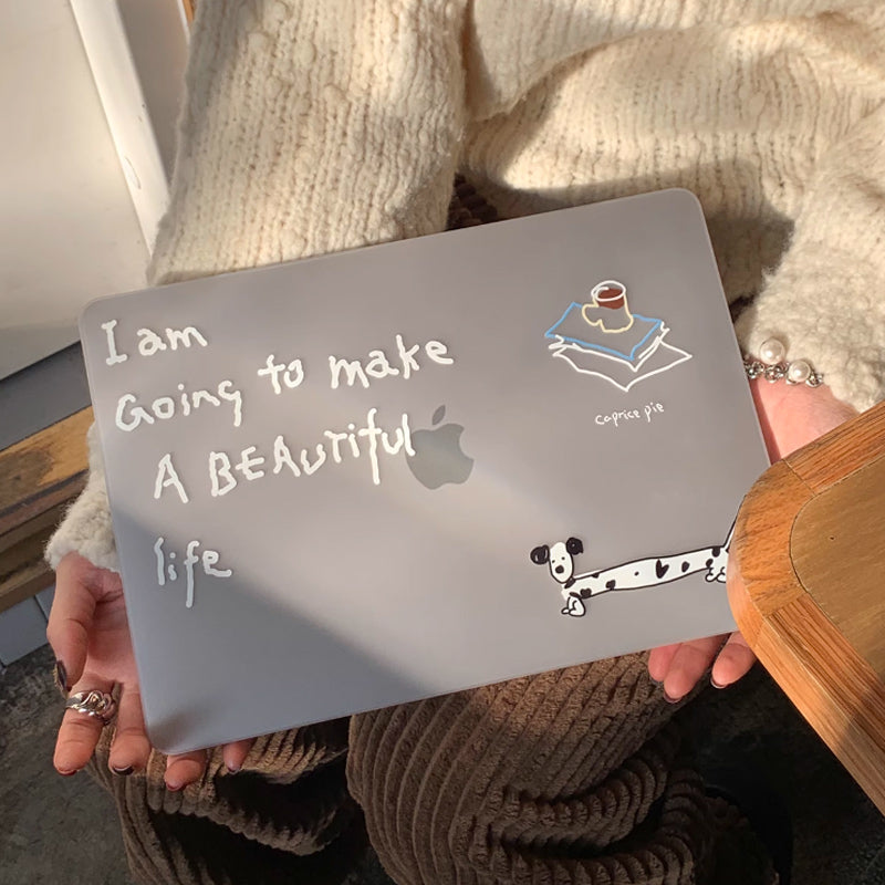 handwritten dog Mac book case