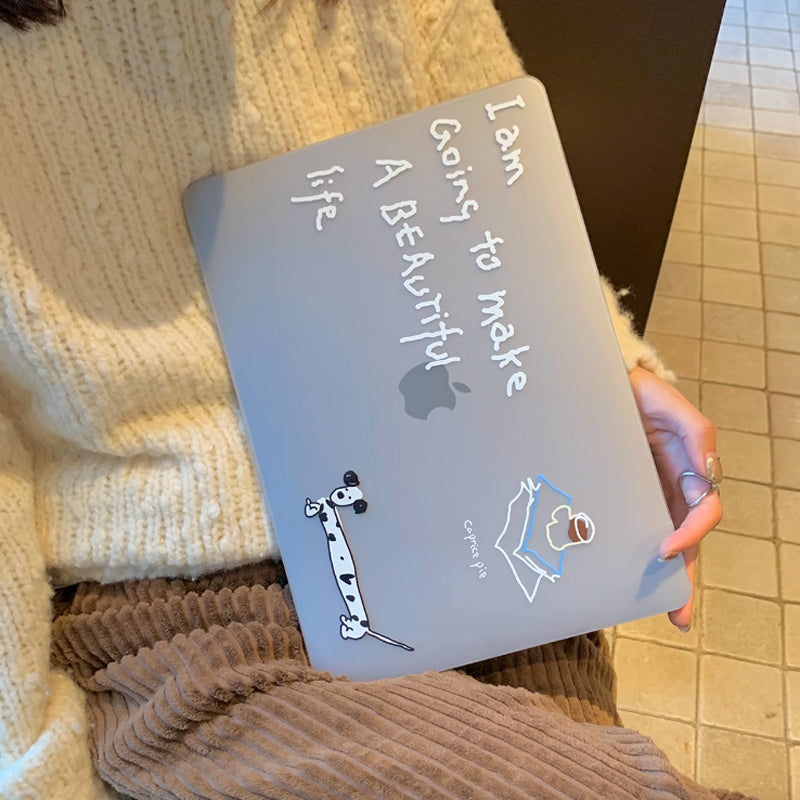 handwritten dog Mac book case
