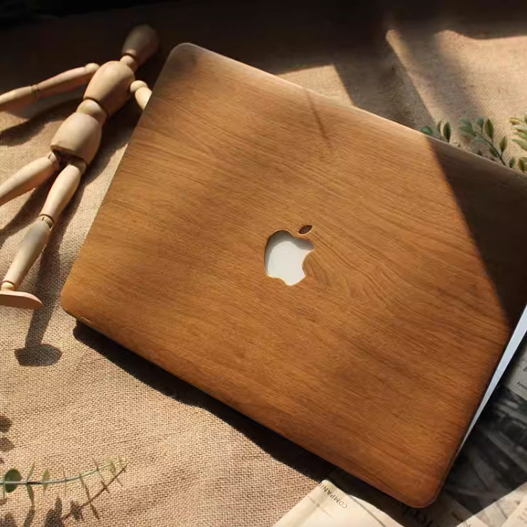 woodgrain leather Mac book case