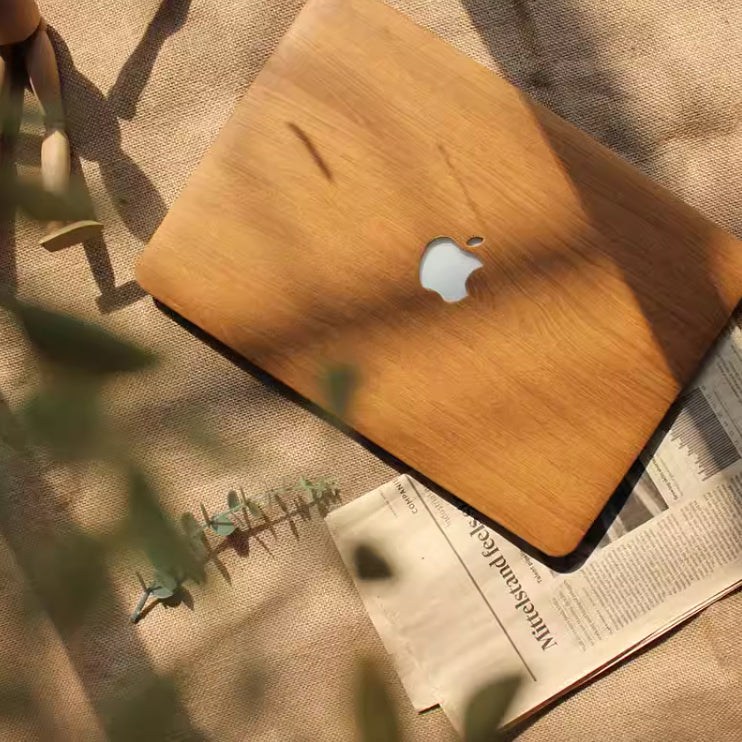woodgrain leather Mac book case