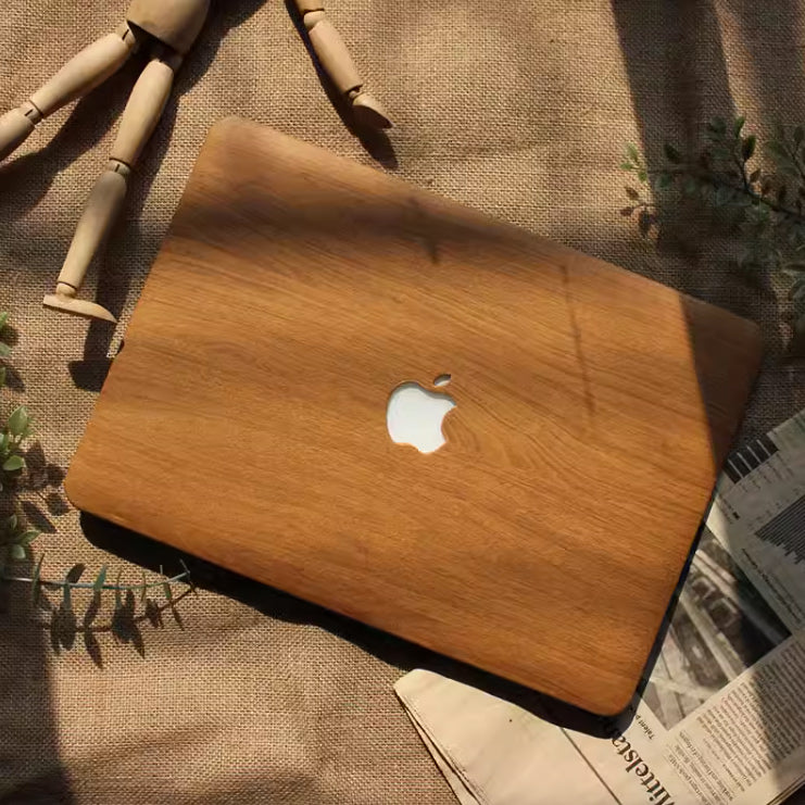 woodgrain leather Mac book case