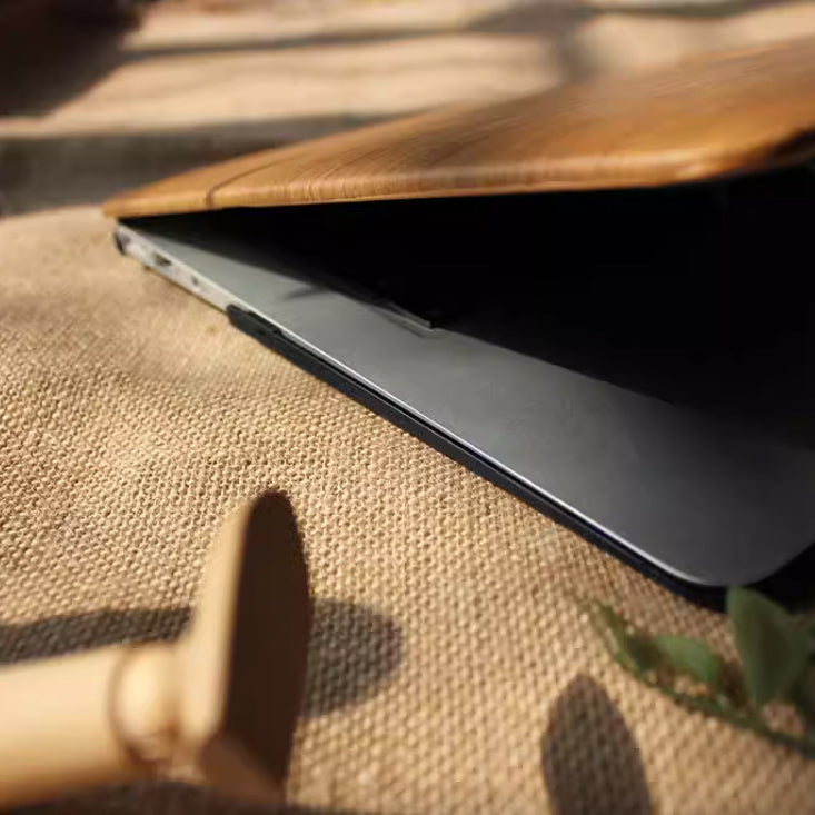 woodgrain leather Mac book case