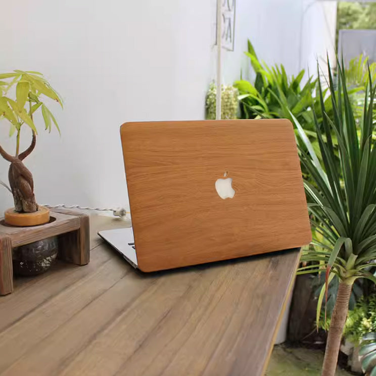 woodgrain leather Mac book case