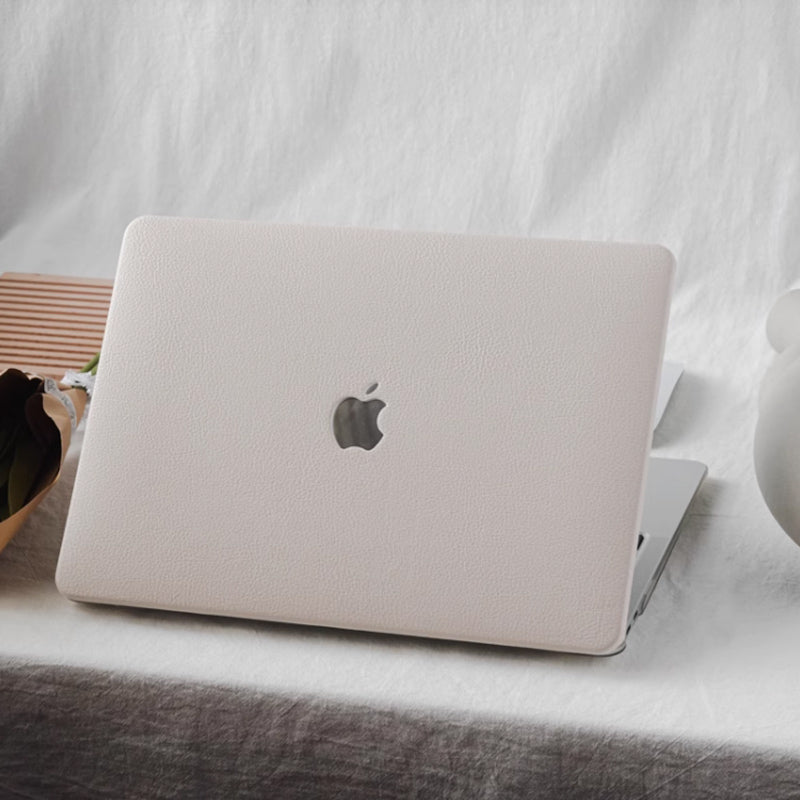 ivory leather Mac book case