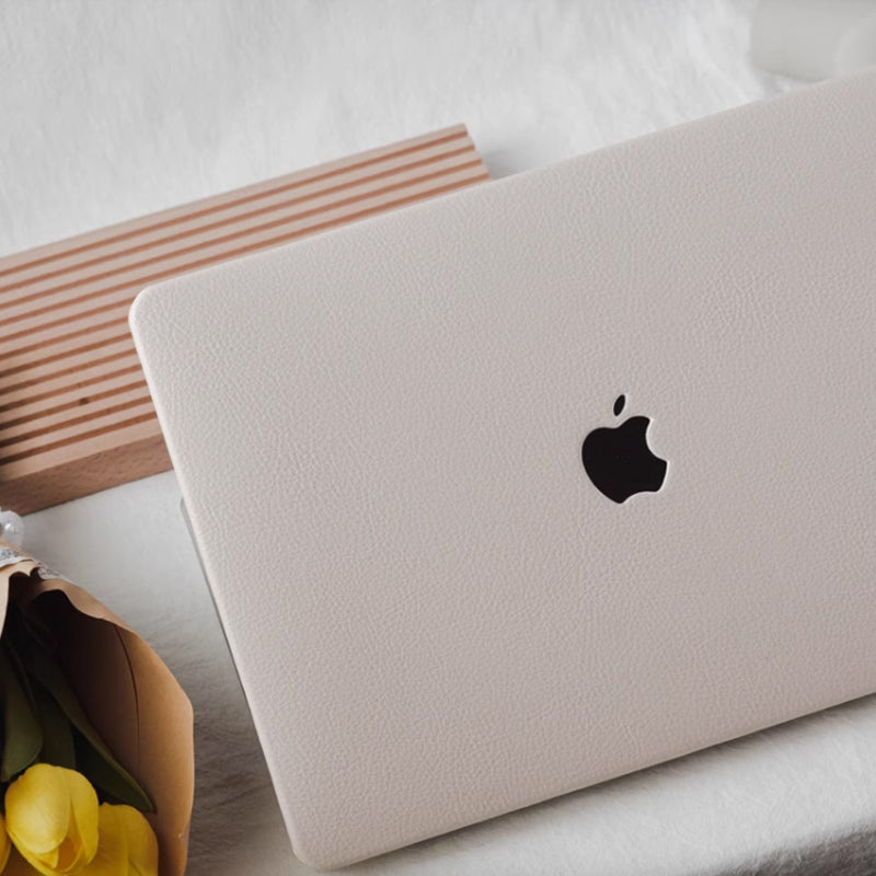 ivory leather Mac book case