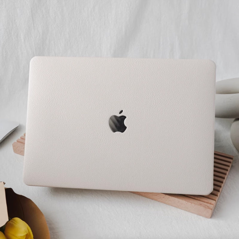 ivory leather Mac book case
