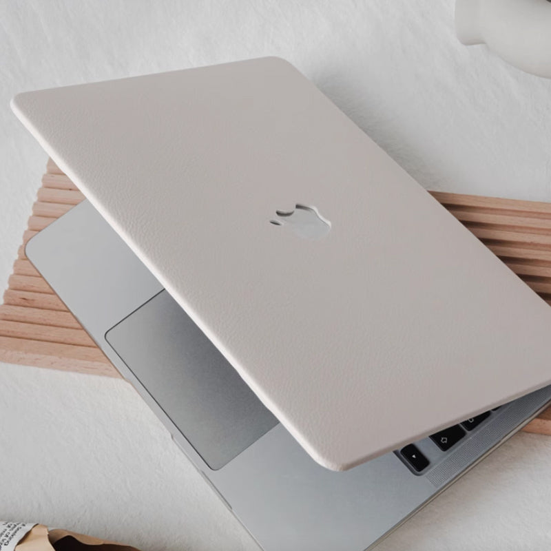 ivory leather Mac book case