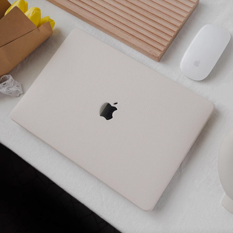 ivory leather Mac book case