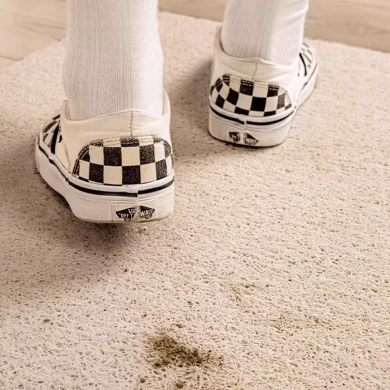 2color monotone flower tile door mat