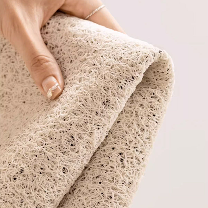 2color monotone flower tile door mat