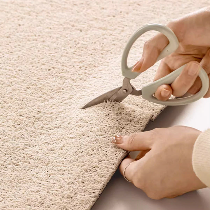 2color monotone flower tile door mat