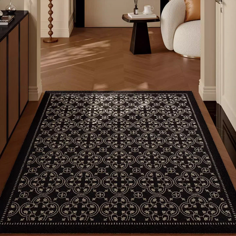 2color monotone flower tile door mat