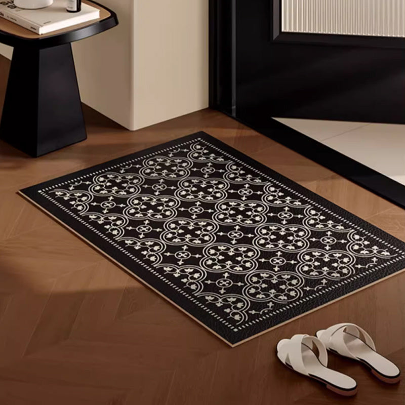 4design monotone flower tile door mat