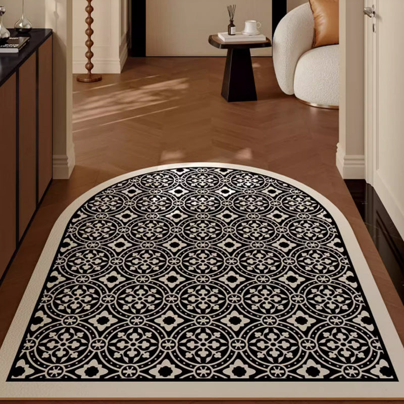 4design monotone flower tile door mat