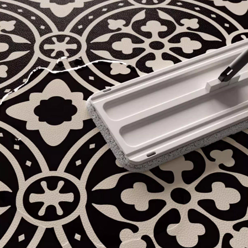 4design monotone flower tile door mat