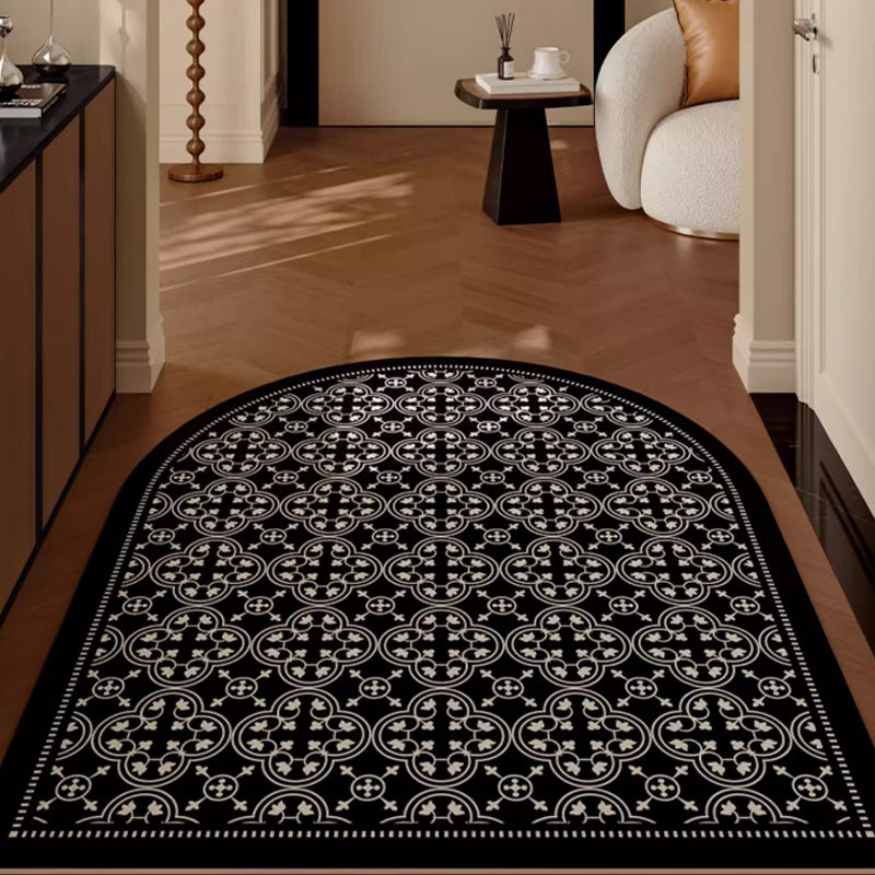 4design monotone flower tile door mat