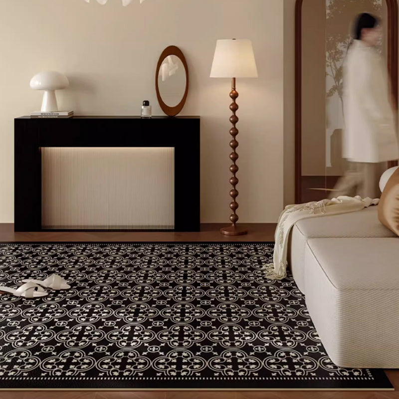 4design monotone flower tile door mat