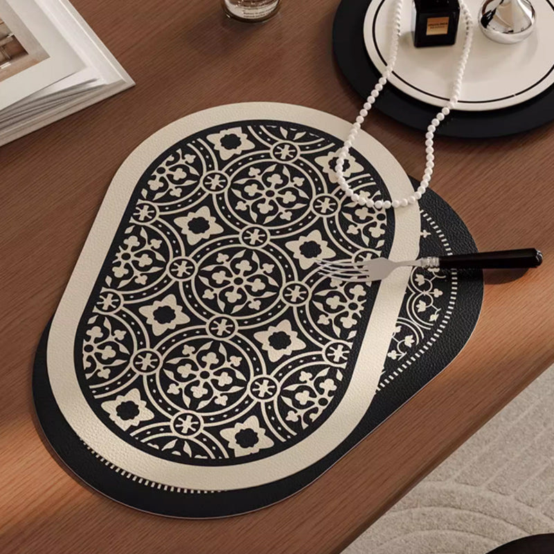 2color monotone flower tile place mat