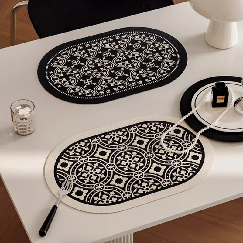 2color monotone flower tile place mat
