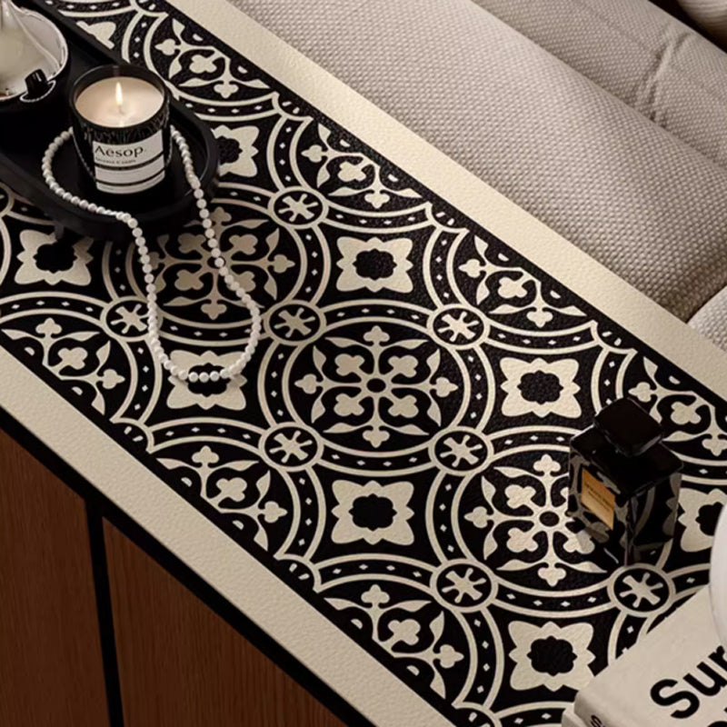 2color monotone flower tile shelf mat