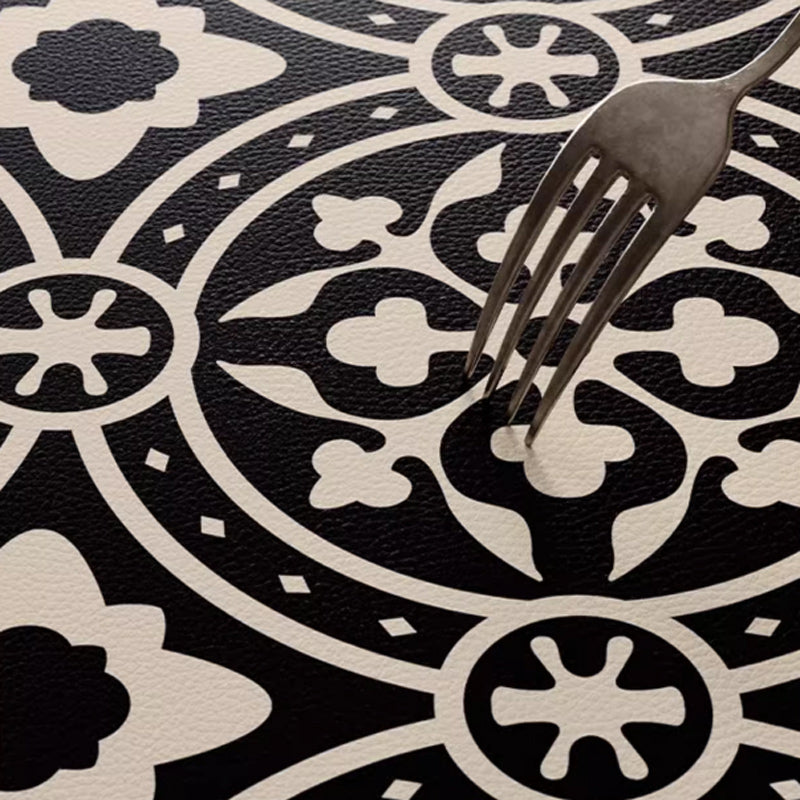 2color monotone flower tile shelf mat