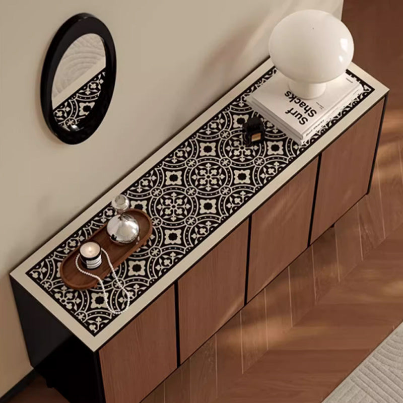 2color monotone flower tile shelf mat
