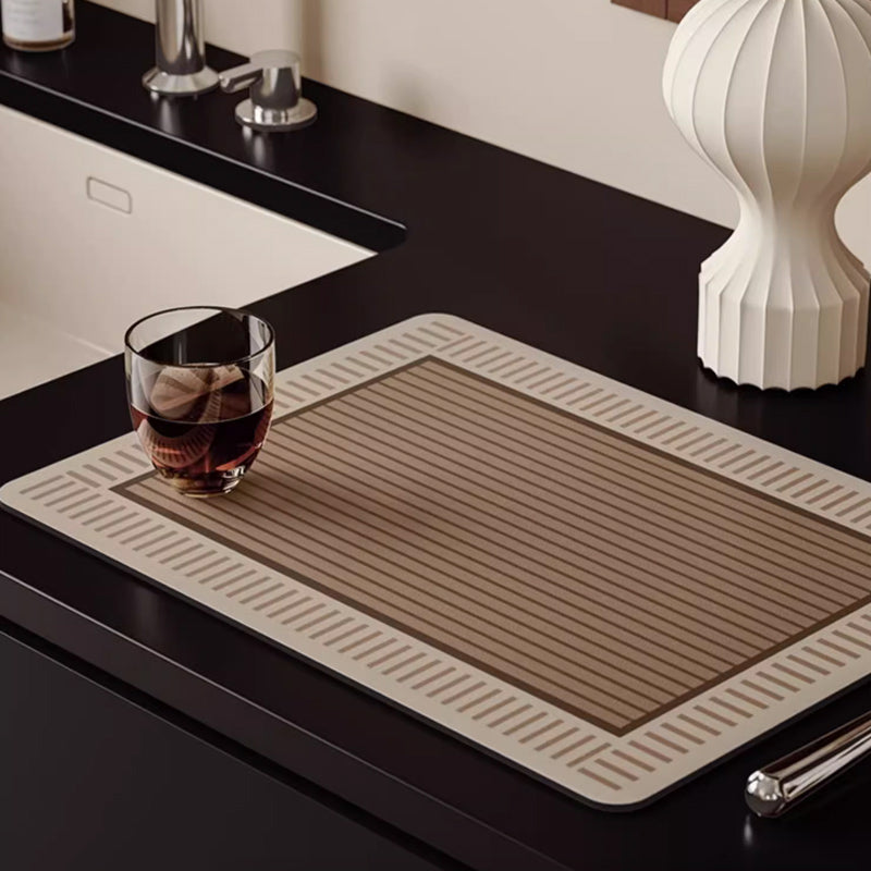 2color simple stripe sink mat