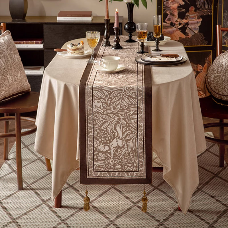 brown animal table runner