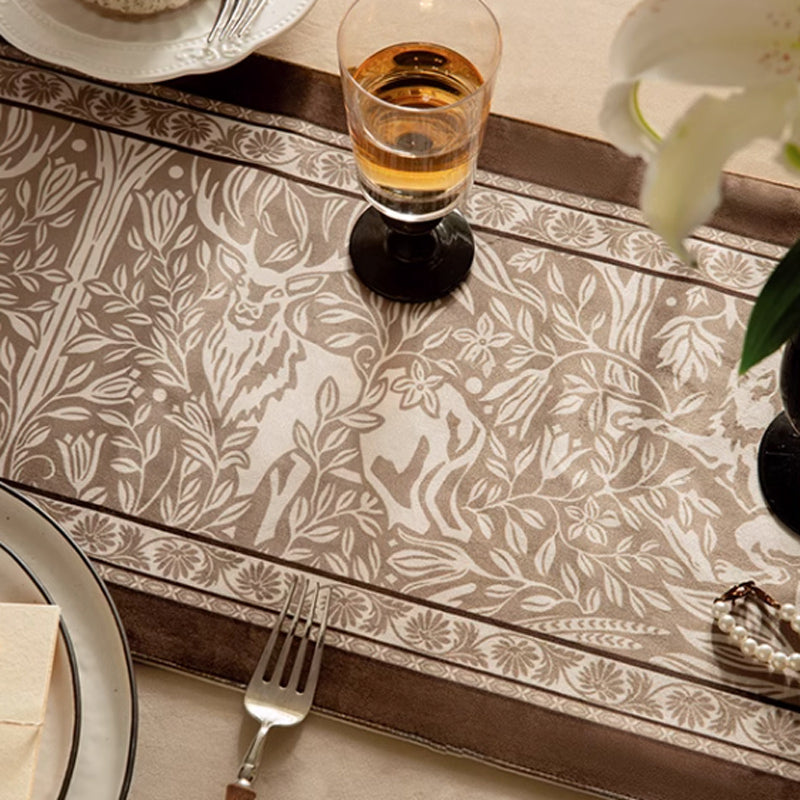 brown animal table runner